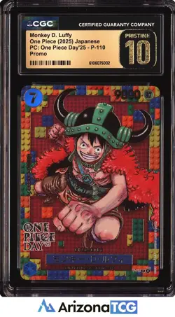 One Piece 2025 Monkey D Luffy P-110 One Piece Day'25 Japanese BLACK LABEL CGC 10 - Image 1