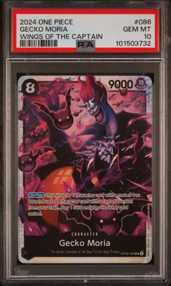 2024 ONE PIECE OP06-WINGS OF THE CAPTAIN #086 GECKO MORIA PSA 10 - Image 1