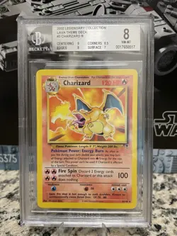 Charizard Legendary Collection #3/110 - Pokemon Lava Theme Deck Non-Holo - BGS 8 - Image 1