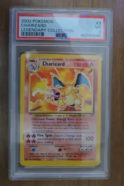 Charizard 3/110 - 2002 WOTC Legendary Collection Non-Holo PSA 3 Pokemon Card - Image 1
