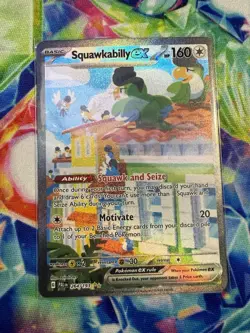 Pokemon TCG Squawkabilly EX #264 Rare Paldea Evolved Illustration Card - Image 1