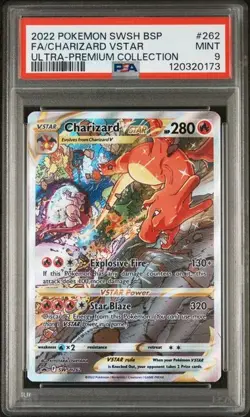 PSA 9 MINT Charizard VSTAR SWSH262 FULL ART HOLO 262 SWSH PROMO Pokemon Card - Image 1