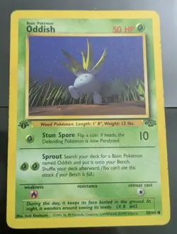 Pokemon TCG Oddish Jungle 1st Edition Common Card 58/64, Regular MP - Image 1