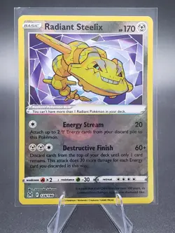 Radiant Steelix 124/196 - Lost Origin - Ultra Rare Holo Pokemon Card Near Mint - Image 1