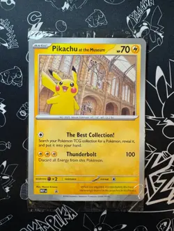 Pokemon x Natural History Museum Pikachu at the Museum Jumbo Promo Card SEALED - Image 1