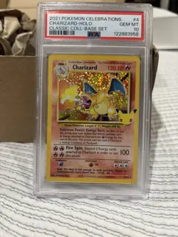 2021 Pokemon Charizard Holo Rare 4/102 Celebrations PSA 10 Gem Mint Graded Card - Image 1
