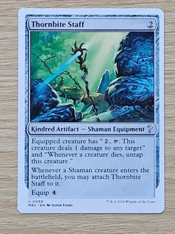 x1 Thornbite Staff (White Border) ~ Mint/NM ~ MtG Magic the Gathering ~ MB2 - Image 1