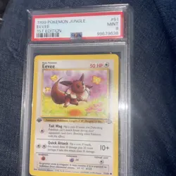 Pokemon Jungle Eevee Card 51/64 1999 Vintage TCG Set PSA 9 Mint - Image 1