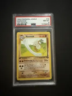 Pokemon TCG Jungle 1st Edition Marowak 39/64 Uncommon PSA 8 NM-MT - Image 1