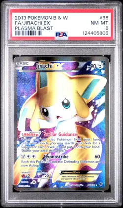 2013 Pokemon Black & White Plasma Blast Jirachi EX #98 PSA 8 - Image 1