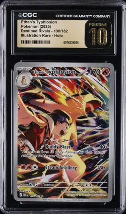 2025 POKEMON DESTINED RIVALS IR HOLO ETHAN'S TYPHLOSION CGC 10 PRISTINE - Image 1