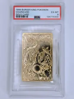 PSA 6 EX-Mint Charizard [Gold Plated] #6 Pokemon Burger King - Image 1