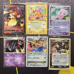 Pokemon Celebrations 25th Sealed Greninja Gold Star + Charizard Promo + Mew NM! - Image 2