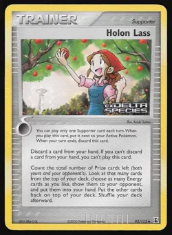 2005 Pokemon Holon Lass - 92/113 - Reverse Holo Pokemon Delta Species LP - Image 1