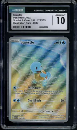 Squirtle 170/165 Pokemon Scarlet & Violet 151 English CGC 10 Gem Mint - Image 1