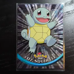 2000 Topps Pokemon Black Logo #07 Squirtle Foil (Silver Rays 2nd Print) - Image 1