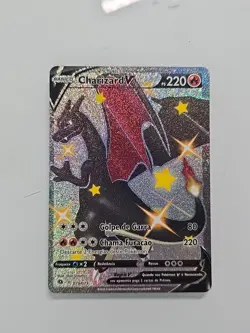 Portuguese Pokemon TCG Charizard V (Secret) 79/73 Champions Path Holo - Image 1