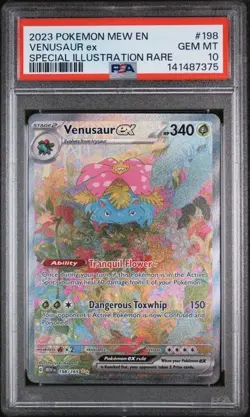 2023 Pokemon 151 Venusaur ex #198 Special Illustration Rare PSA 10 - Image 1