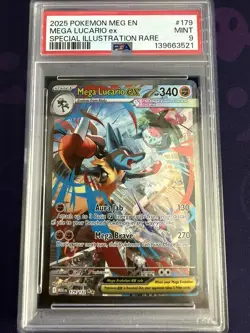 Pokemon Mega Evolution Lucario Ex 179/132 Special Illustration Rare SIR PSA 9 - Image 1