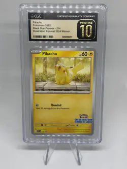 POKEMON CGC PRISTINE 10 PIKACHU ILLUSTRATION CONTEST WINNER 2024 #214 PROMO - Image 4