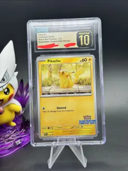 POKEMON CGC PRISTINE 10 PIKACHU ILLUSTRATION CONTEST WINNER 2024 #214 PROMO - Image 1