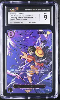 One Piece Monkey D Luffy SP OP09-119 SEC SP OP13 Carrying On His Will JPN CGC 9 - Image 1