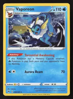 Vaporeon - (Cosmos Holo) Promo Miscellaneous Cards & Products 030/185 NM - Image 1