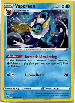 Vaporeon - (Cosmos Holo) Promo Miscellaneous Cards & Products 030/185 NM Holo - Image 1