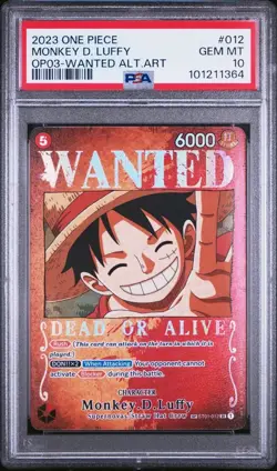 PSA 10 Monkey D Luffy ST01-012 OP03 Wanted Alt Art One Piece Card English - Image 1