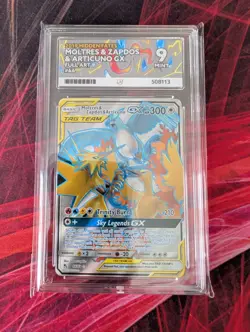 Pokemon 2019 Sun & Moon Hidden Fates Moltres Zapdos Articuno GX #66/68 Ace 9 - Image 1