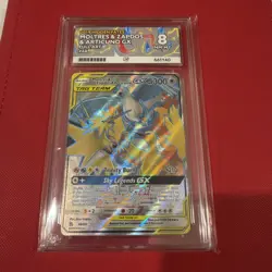 Pokemon 2019 Sun & Moon Hidden Fates Moltres Zapdos Articuno GX #66/68 Ace 8 - Image 1