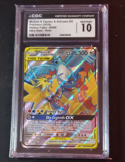 2019 Pokemon Hidden Fates 66/68 Moltres & Zapdos & Articuno Gx Holo CGC 10 (A) - Image 1