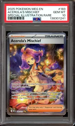PSA 10 Acerola's Mischief 183/132 SIR Mega Evolution MEG 2025 Pokemon - Image 1