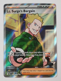 Lt Surge's Bargain 170/132 Mega Evolution Full Art Trainer Pokemon Card NM - Image 1