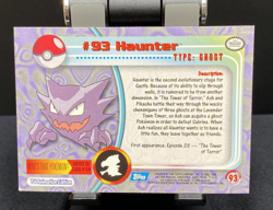 #93 Haunter Holo Smooth Silver Topps Pokemon Card Blue Logo Vintage TV Edition - Image 2