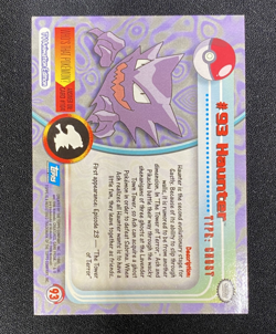 #93 Haunter Holo Smooth Silver Topps Pokemon Card Blue Logo Vintage TV Edition - Image 3