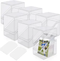 Card Deck Cases Acrylic 6 Pack Storage Box Holds 100+ Cards with Dividers - Image 3