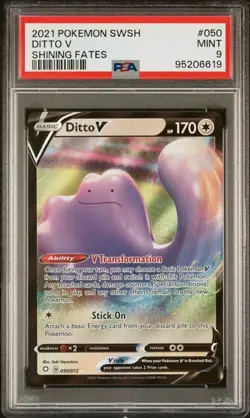 2021 Pokemon Ditto V 050/072 Sword & Shield Shining Fates PSA 9 MINT Low Pop - Image 1