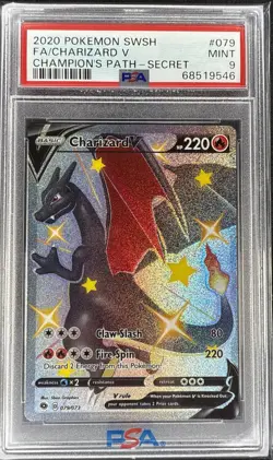 2020 Pokemon CHARIZARD V #079 SECRET RARE - Champion’s Path PSA 9 MINT - Image 1