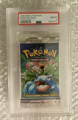 🔥 Pokemon Base Set Unlimited Booster Pack (Venusaur Art) Gem Mint PSA 8🔥 - Image 1
