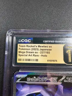 Pokemon Team Rocket's Mewtwo ex #237 Japanese Mega Dream CGC 10 Pristine - Image 2