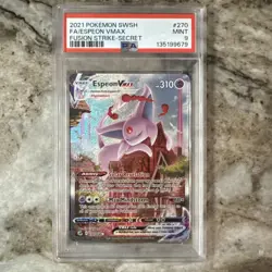 2021 POKEMON SWORD & SHIELD FUSION STRIKE SECRET #270 FULL ART/ESPEON VMAX PSA 9 - Image 1