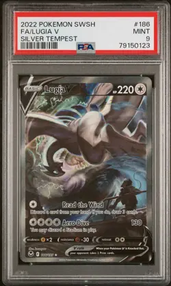 2022 Pokemon Sword & Shield Silver Tempest #186 Fa/Lugia V Silver Tempest PSA 9 - Image 1