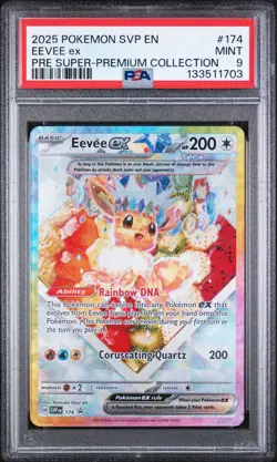 2025 POKEMON SVP BLACK STAR PROMO EEVEE ex#174 SUPER-PREMIUM COLLECTION PSA 9 - Image 1