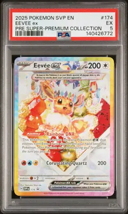 2025 POKEMON SVP PROMO SUPER-PREMIUM COLLECTION #174 EEVEE EX PSA 5 - Image 1