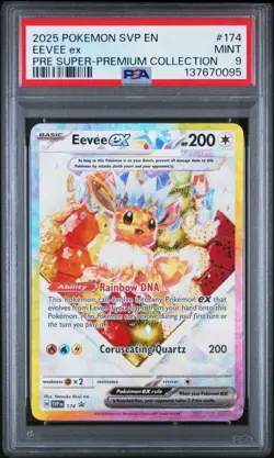 2025 Pokemon SVP En Eevee Ex Pre Super Premium Collection Promo #174 PSA 9 Mint - Image 1