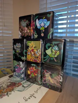 2025 POKEMON TRADING CARD GAME TCG STACK EM HIGH STACKING TIN Q1 SEALED LOT OF 8 - Image 2