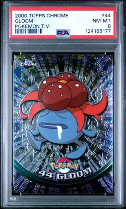 2000 TOPPS CHROME POKEMON T.V. #44 GLOOM PSA 8 - Image 1