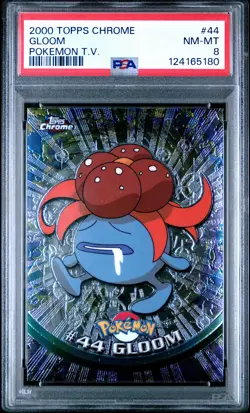 2000 TOPPS CHROME POKEMON T.V. #44 GLOOM PSA 8 - Image 1