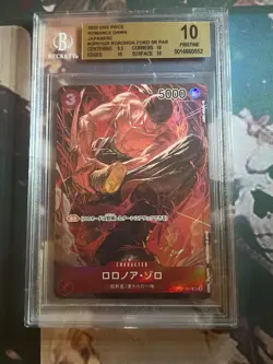 ONE PIECE Card Game Roronoa Zoro Parallel OP01-025 ROMANCE DAWN Japanese BGS 10 - Image 1